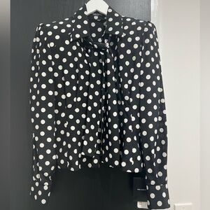 DOLCE + GABBANA - POLKA DOT PRINT CREPE DE CHINE SHIRT